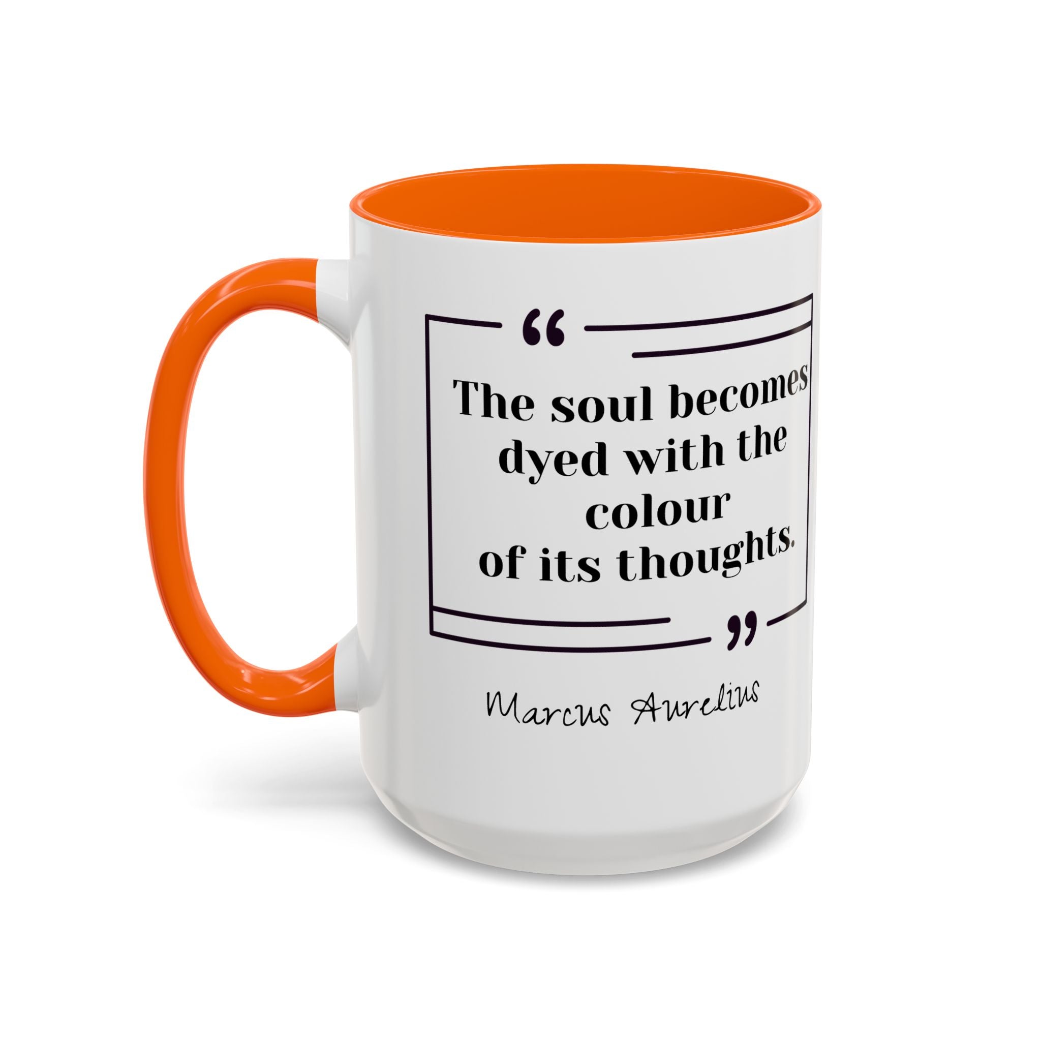 Marcus Aurelius Colour of a Soul Quote Mug | Philosophical Coffee Cup | 11oz, 15oz Accent Mugs for Thinkers| Stoics| Roman Empire