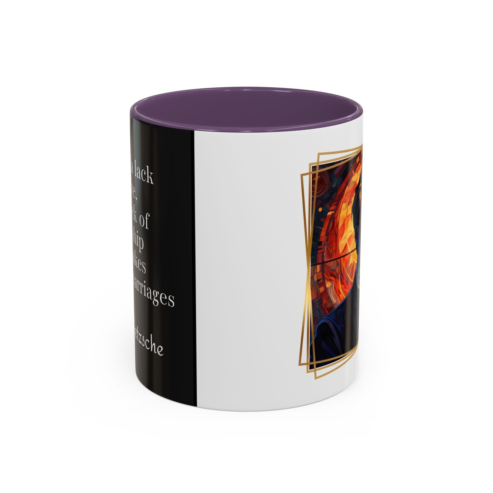 Nietzsche Friendship makes a Marriage Quote Coffee Cup | 11oz, 15oz Accent Mugs for Philosophy Lovers & Thoughtful Gifts