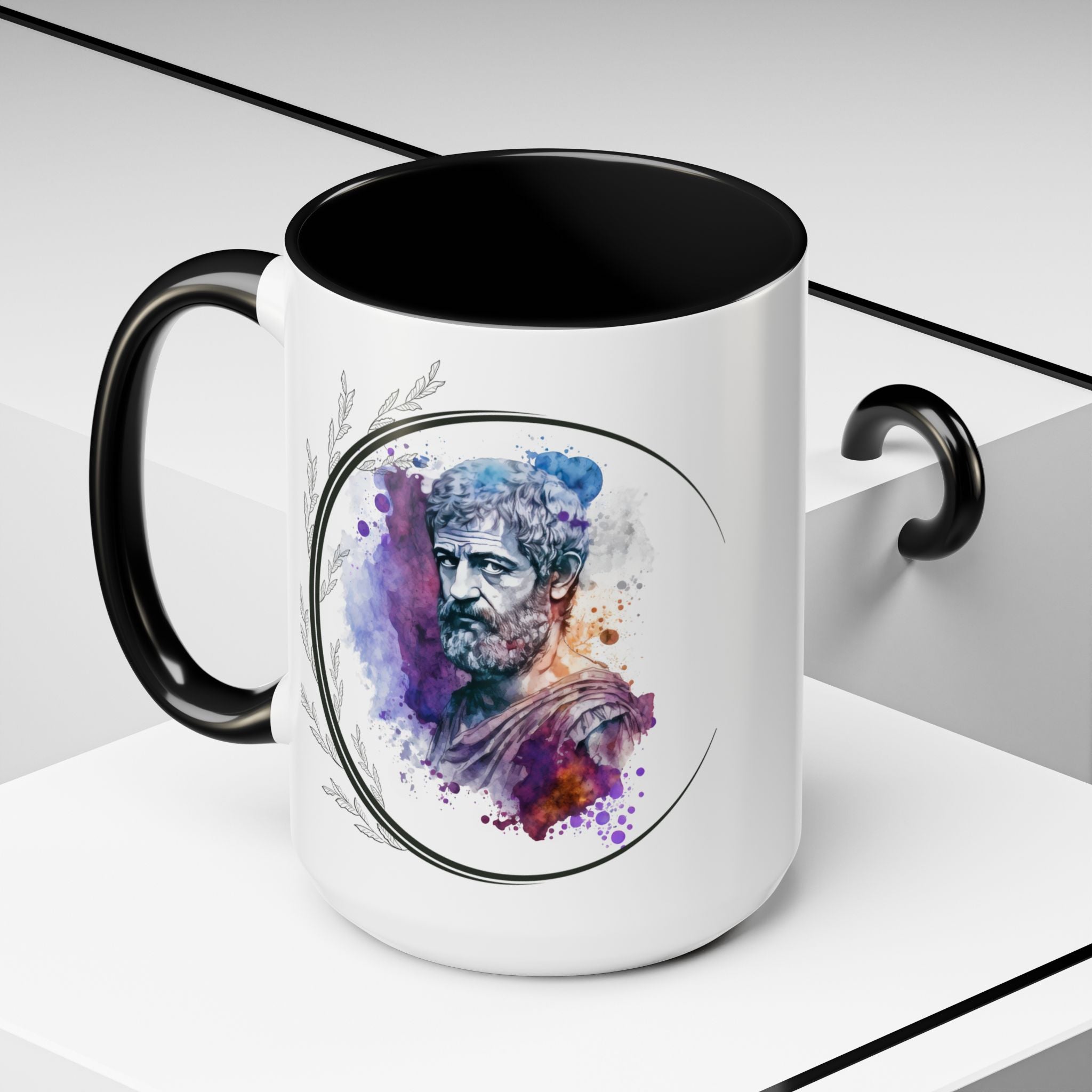 Aristotle What is a Friend Quote Mug | Motivational Philosophy Cup | 11oz, 15oz Accent Mugs for Thinkers & Positivity Lovers
