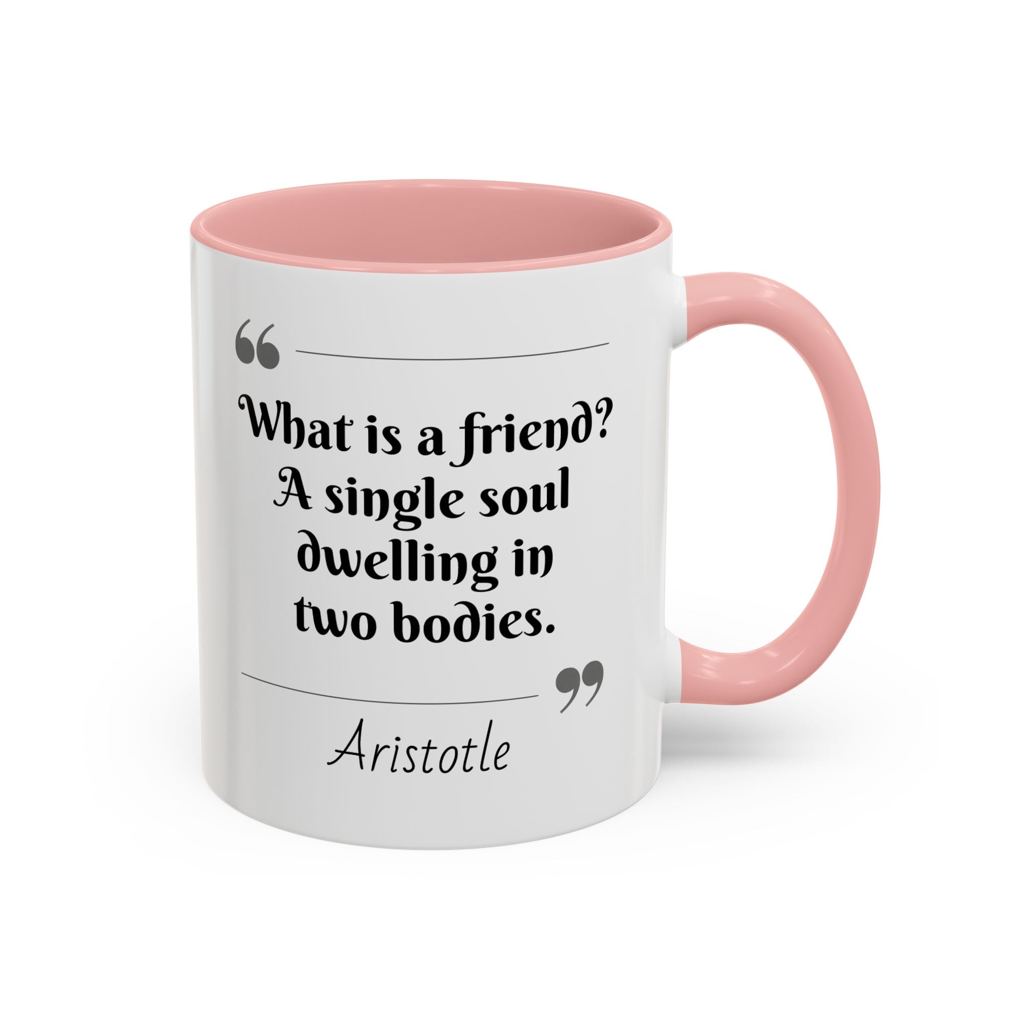 Aristotle What is a Friend Quote Mug | Motivational Philosophy Cup | 11oz, 15oz Accent Mugs for Thinkers & Positivity Lovers