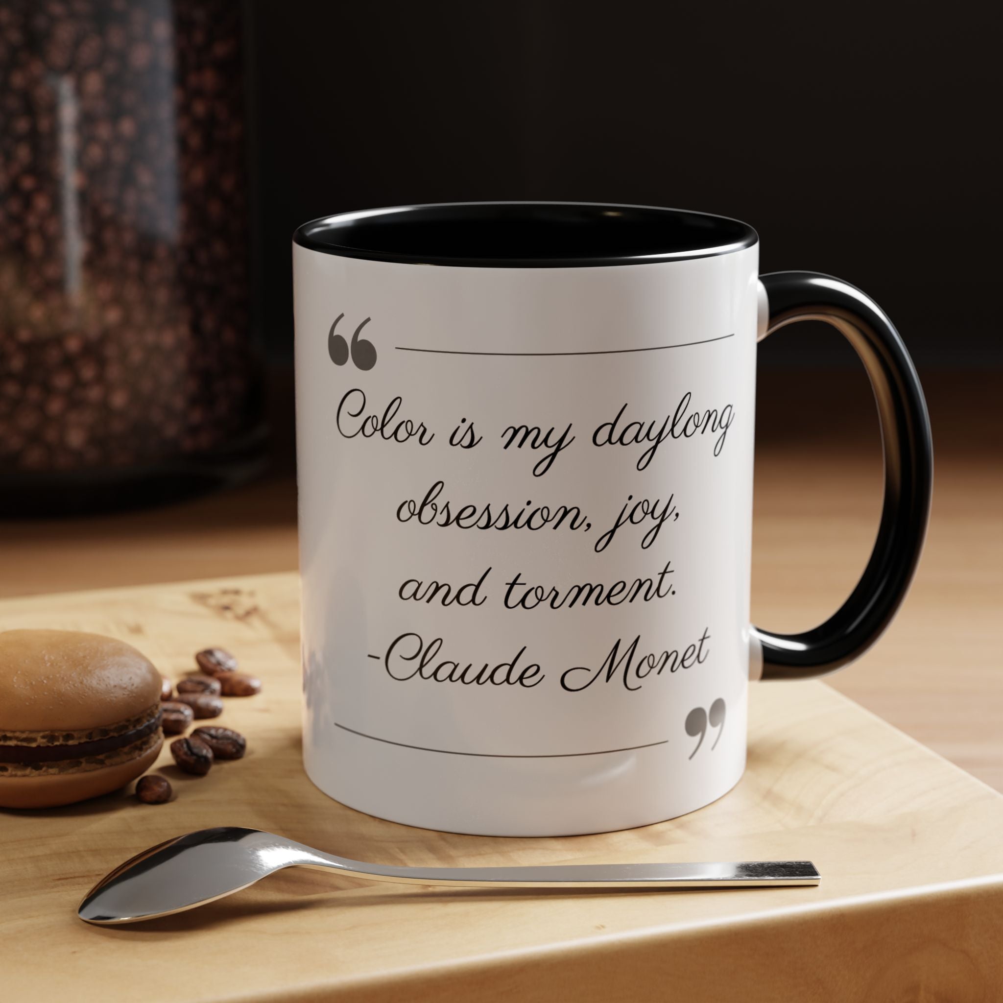 Claude Monet quote - Color is my daylong... - Accent Coffee Mug (11, 15oz) | Impressionist Artist and Artwork