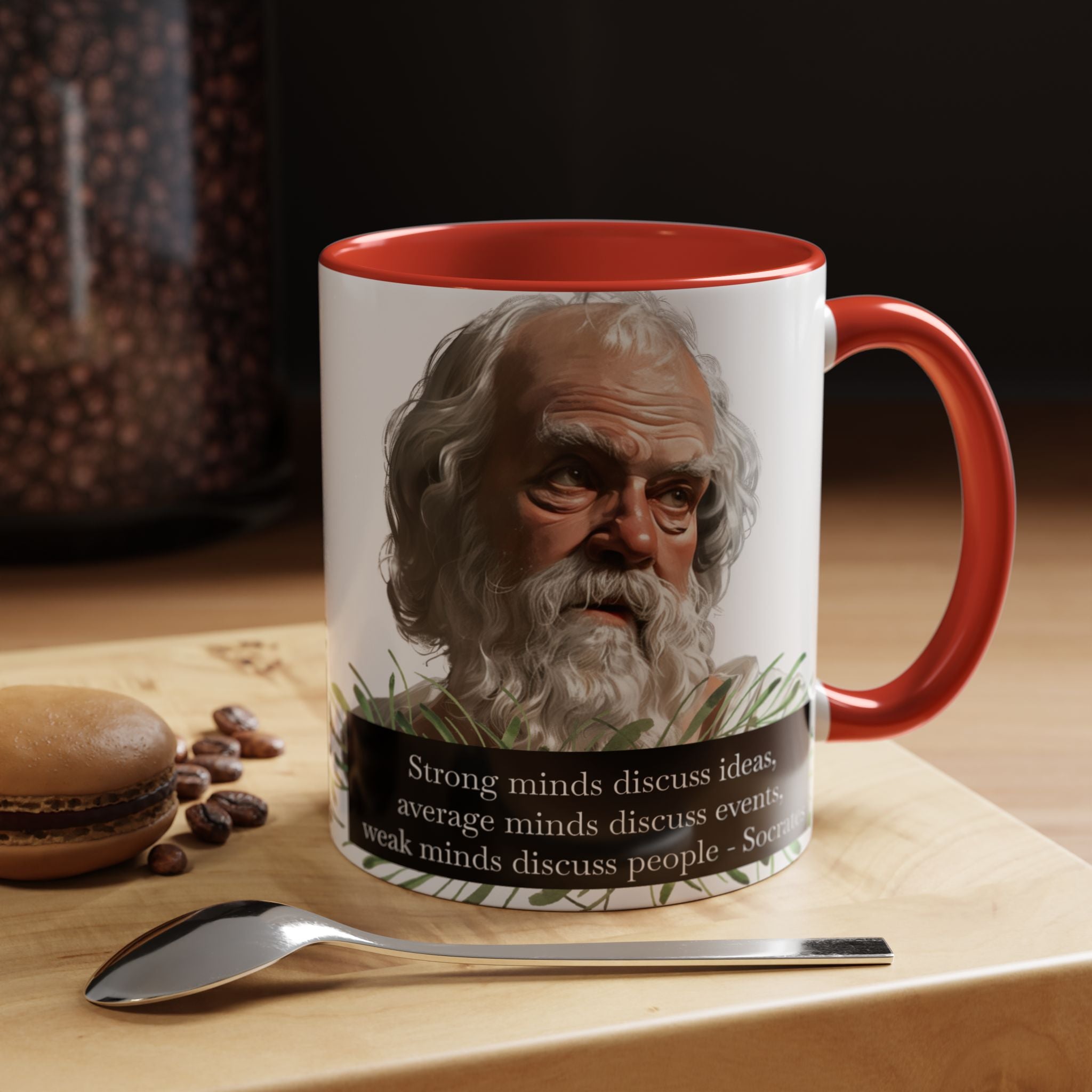 Socrates quote on Ideas, Events and People Discussions - 11oz, 15oz Accent Mugs