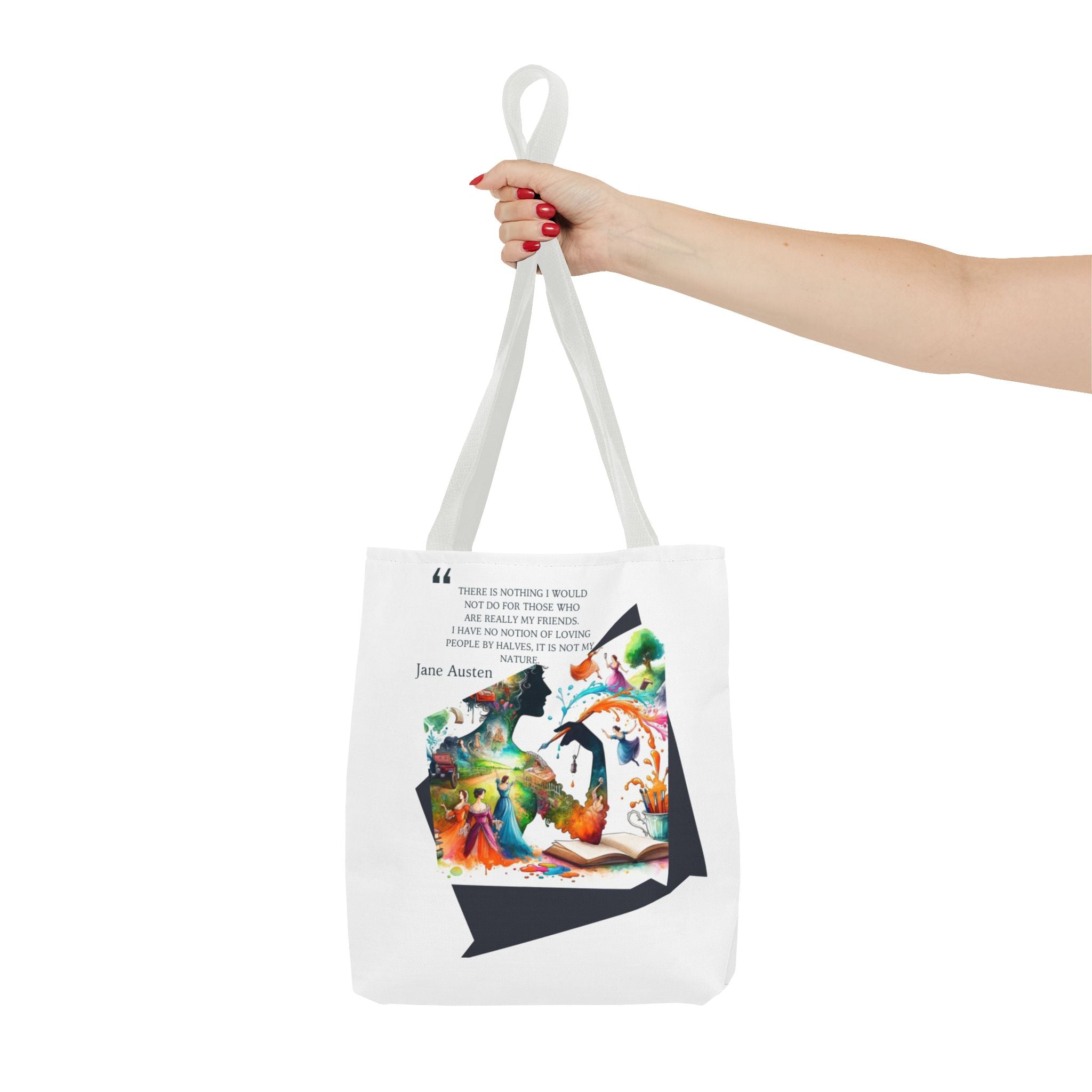 Jane Austen - There is nothing I wouldn't do for my friends Tote Bag (AOP) in 3 sizes