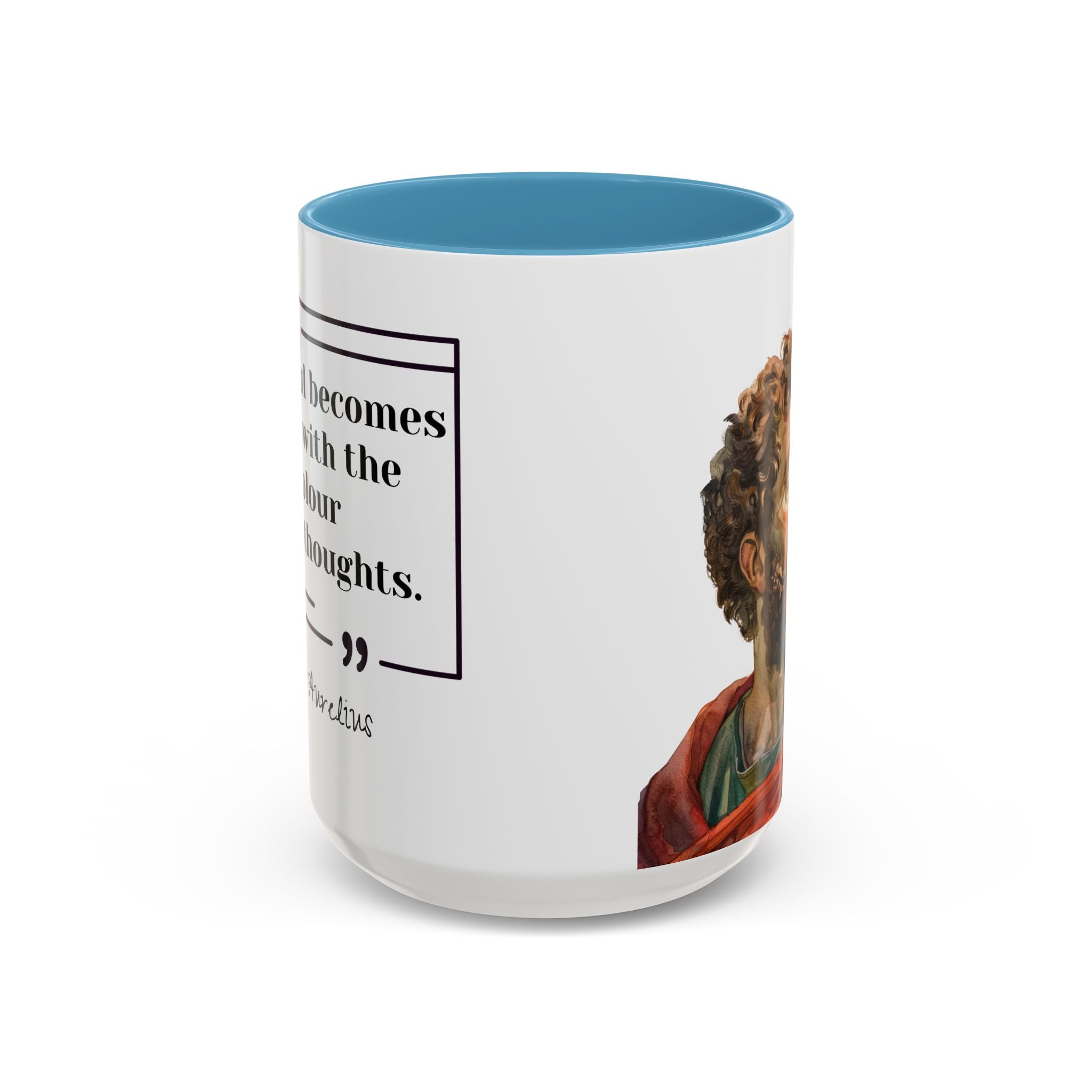 Marcus Aurelius Colour of a Soul Quote Mug | Philosophical Coffee Cup | 11oz, 15oz Accent Mugs for Thinkers| Stoics| Roman Empire