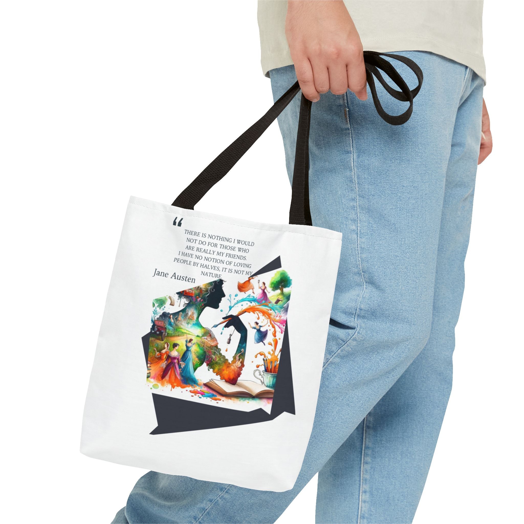 Jane Austen - There is nothing I wouldn't do for my friends Tote Bag (AOP) in 3 sizes