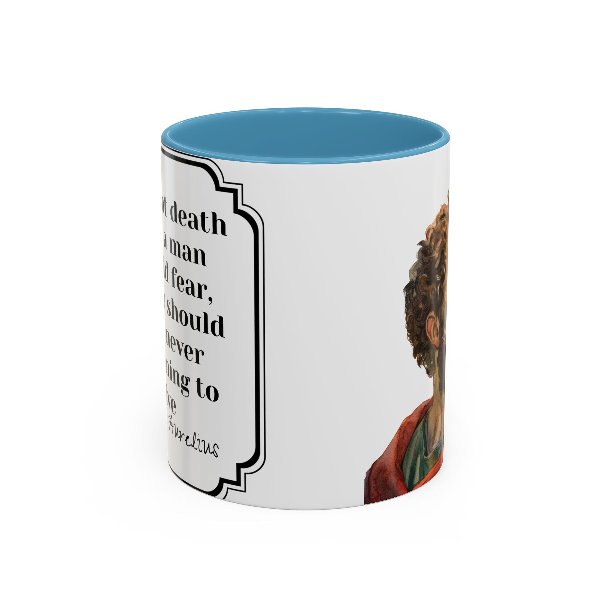 Marcus Aurelius death vs living Quote Mug | Philosophical Coffee Cup | 11oz, 15oz Accent Mugs for Thinkers| Stoics| Roman Empire