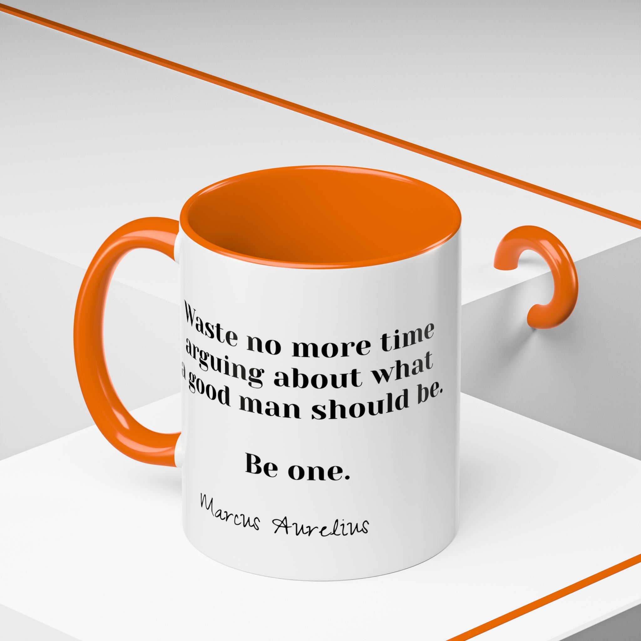 Marcus Aurelius Be a Good Man Quote Mug | Philosophical Coffee Cup | 11oz, 15oz Accent Mugs for Thinkers| Stoics| Roman Empire