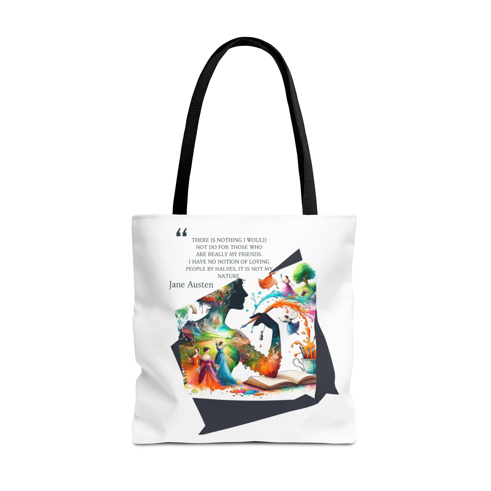 Jane Austen - There is nothing I wouldn't do for my friends Tote Bag (AOP) in 3 sizes