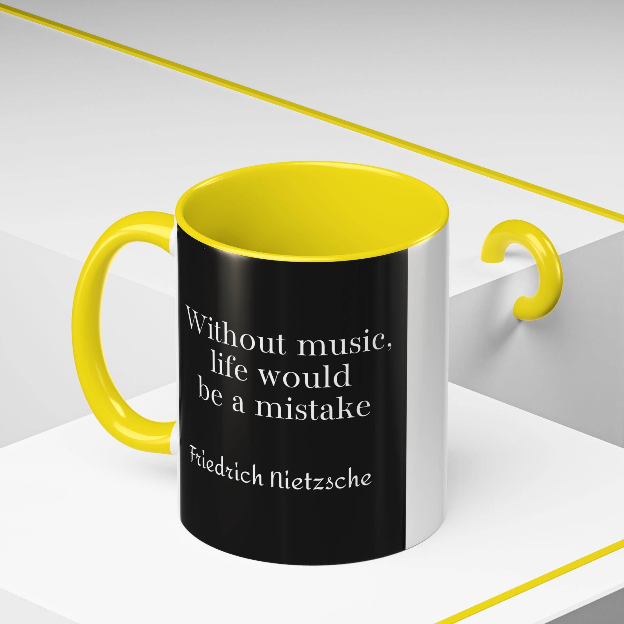 Nietzsche  - Without music, life would be a mistakeQuote Coffee Cup | 11oz, 15oz Accent Mugs for Philosophy Lovers & Thoughtful Gifts