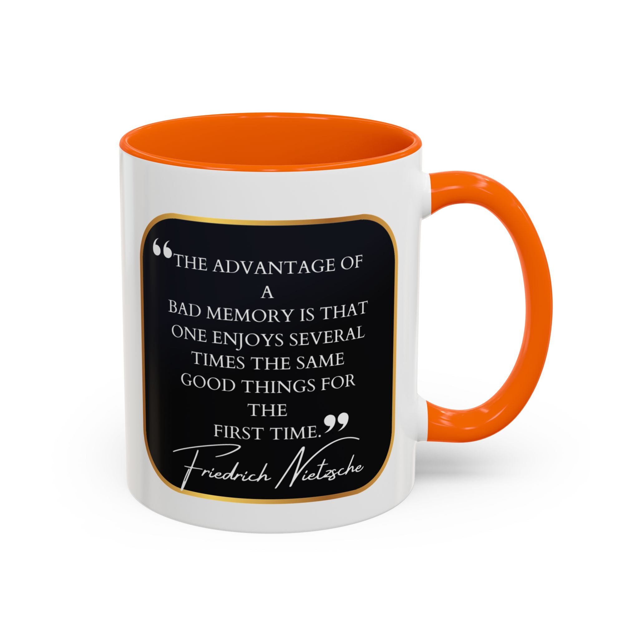 Nietzsche Bad Memory Advantage Quote Coffee Cup | 11oz, 15oz Accent Mugs for Philosophy Lovers & Thoughtful Gifts