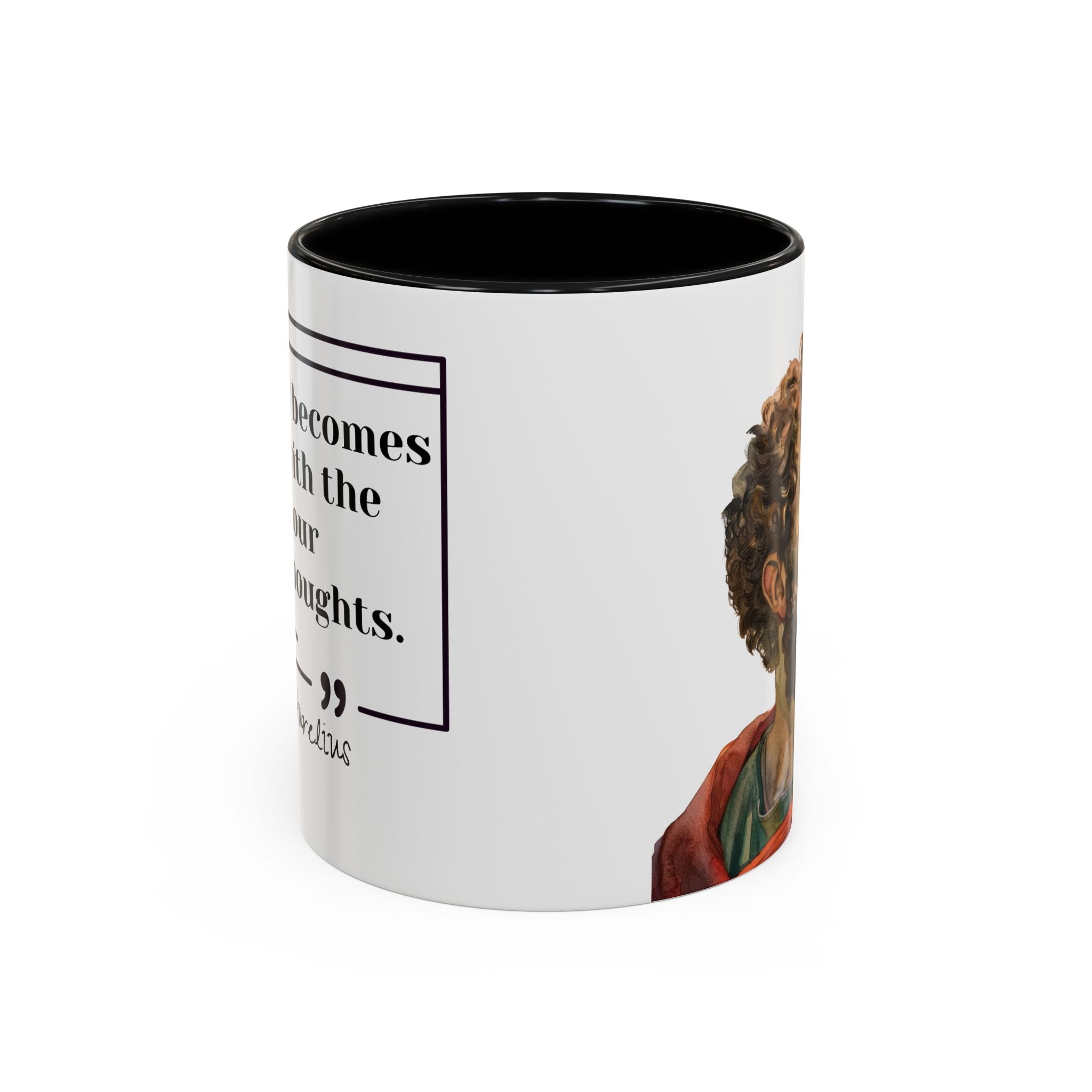 Marcus Aurelius Colour of a Soul Quote Mug | Philosophical Coffee Cup | 11oz, 15oz Accent Mugs for Thinkers| Stoics| Roman Empire