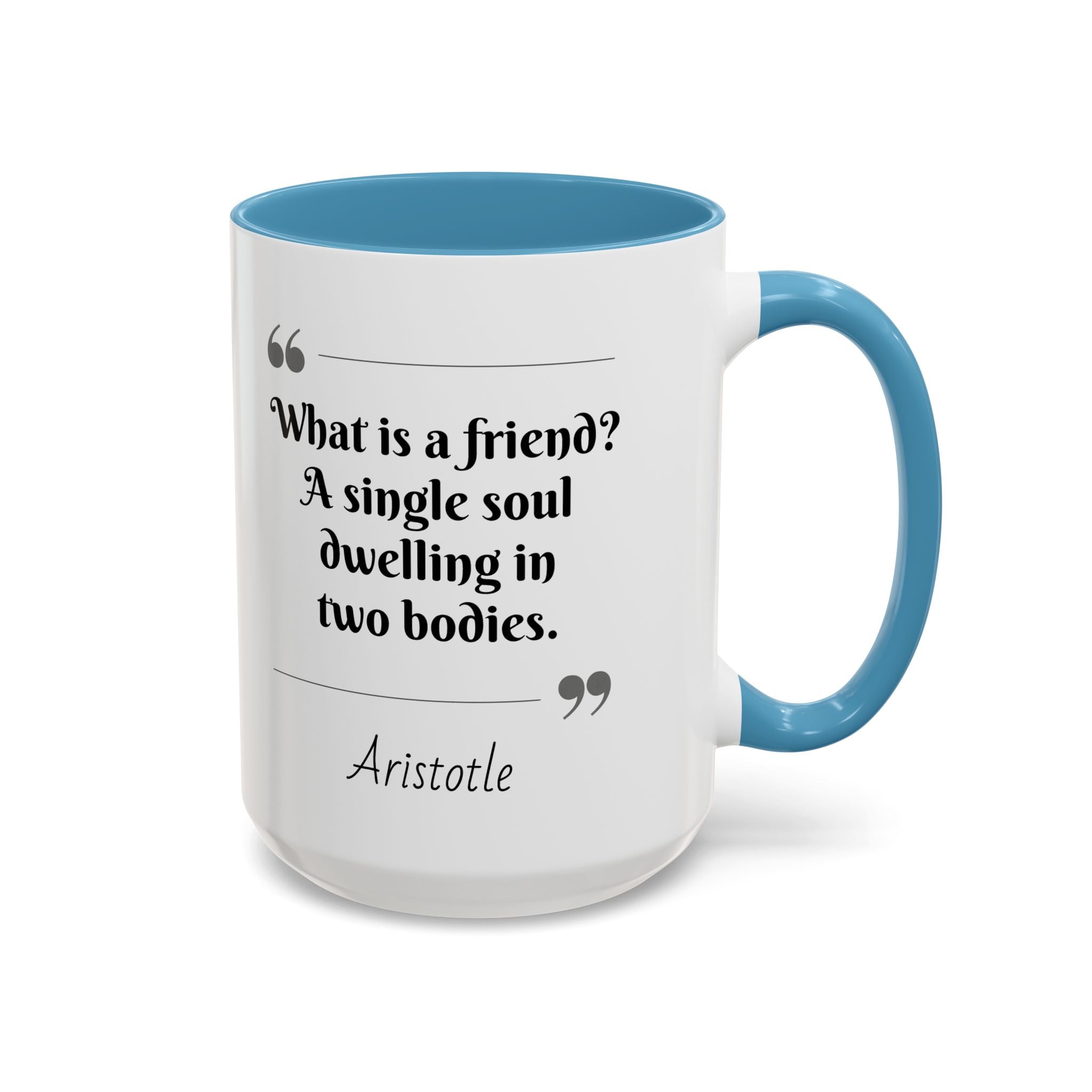 Aristotle What is a Friend Quote Mug | Motivational Philosophy Cup | 11oz, 15oz Accent Mugs for Thinkers & Positivity Lovers