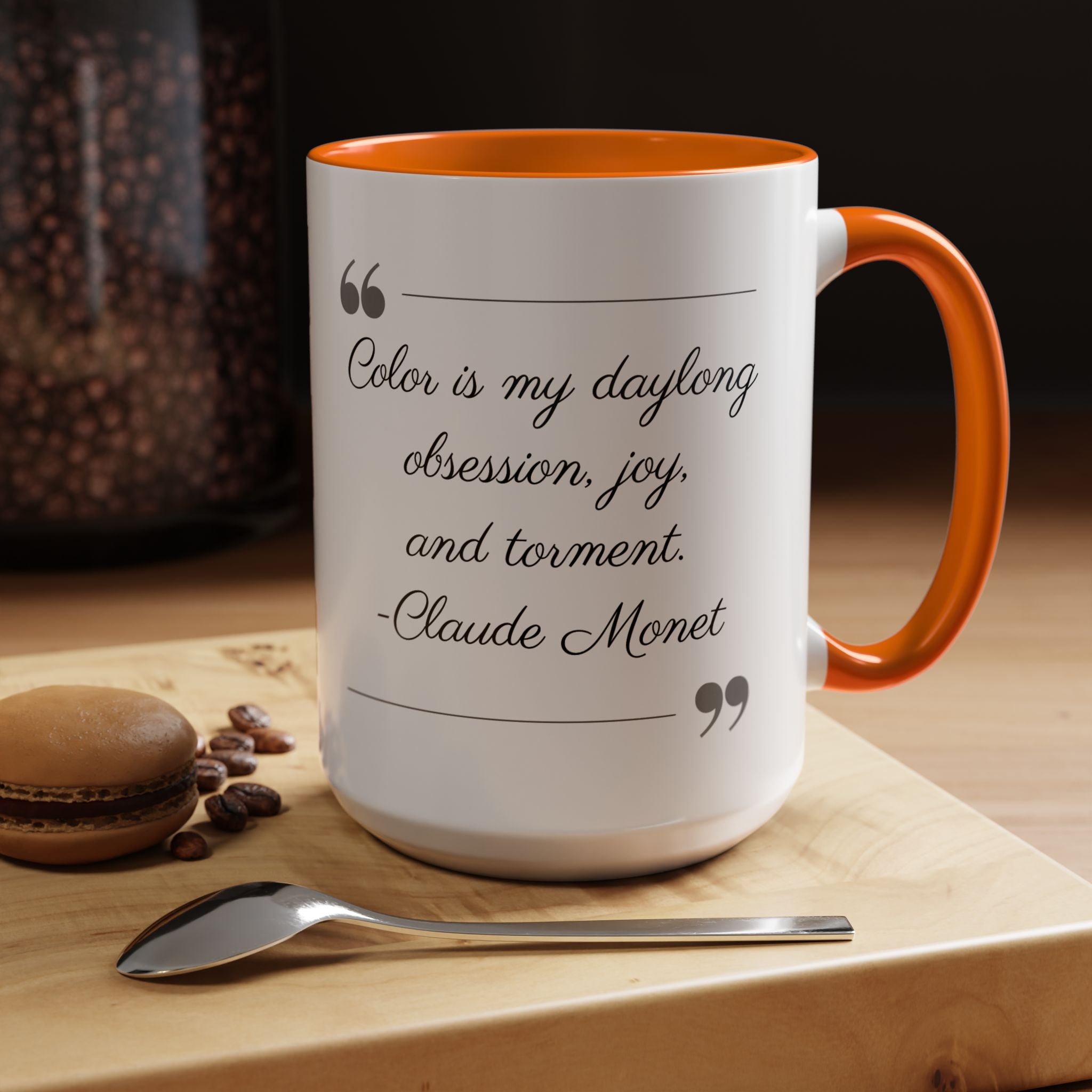 Claude Monet quote - Color is my daylong... - Accent Coffee Mug (11, 15oz) | Impressionist Artist and Artwork