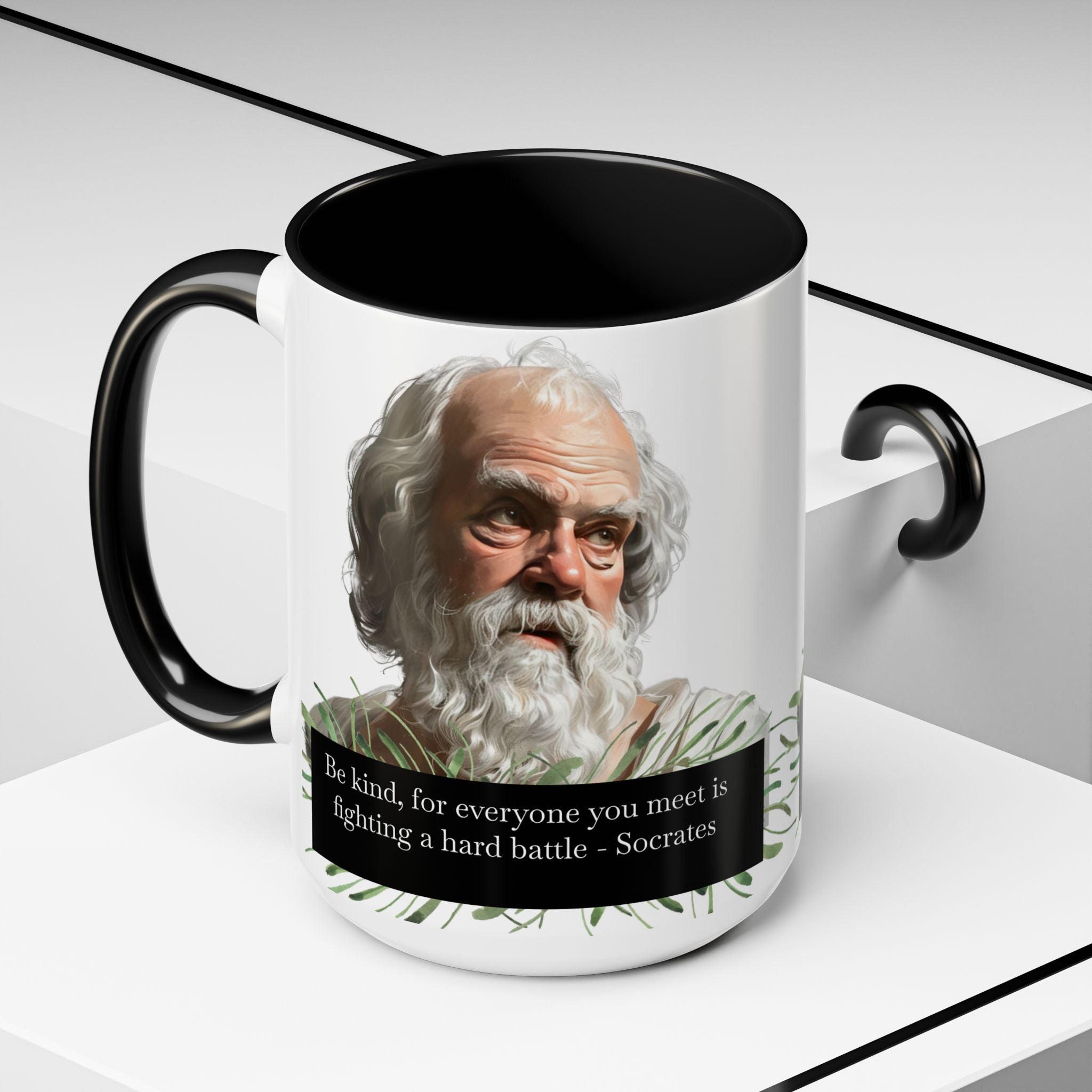 Socrates quote - Be Kind... 11oz, 15oz Accent Mugs