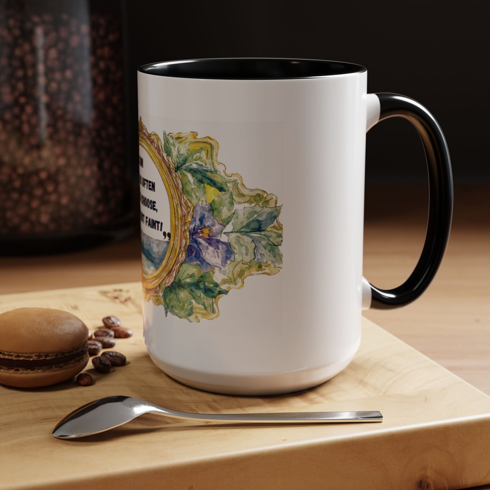 Jane Austen Run Mad Quote Accent Coffee Mug (11, 15oz) Great for Runners and Athletes