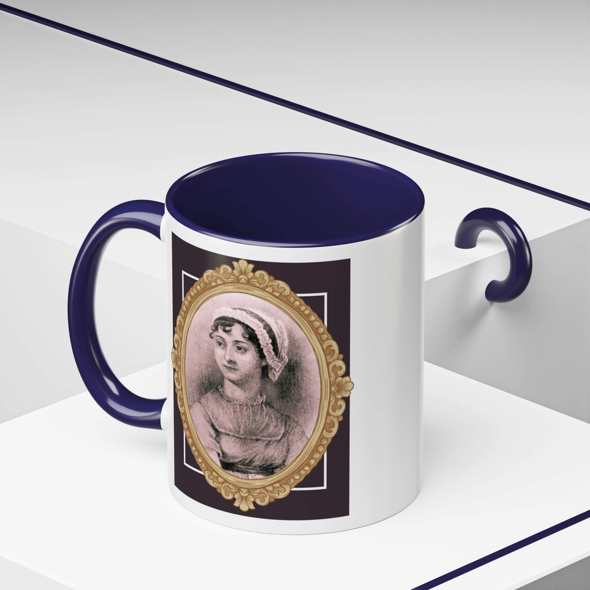 Jane Austen If I Loved You Less, I Might Talk About It More Author Picture Accent Coffee Mug - 11oz & 15oz Options | Romance Gift
