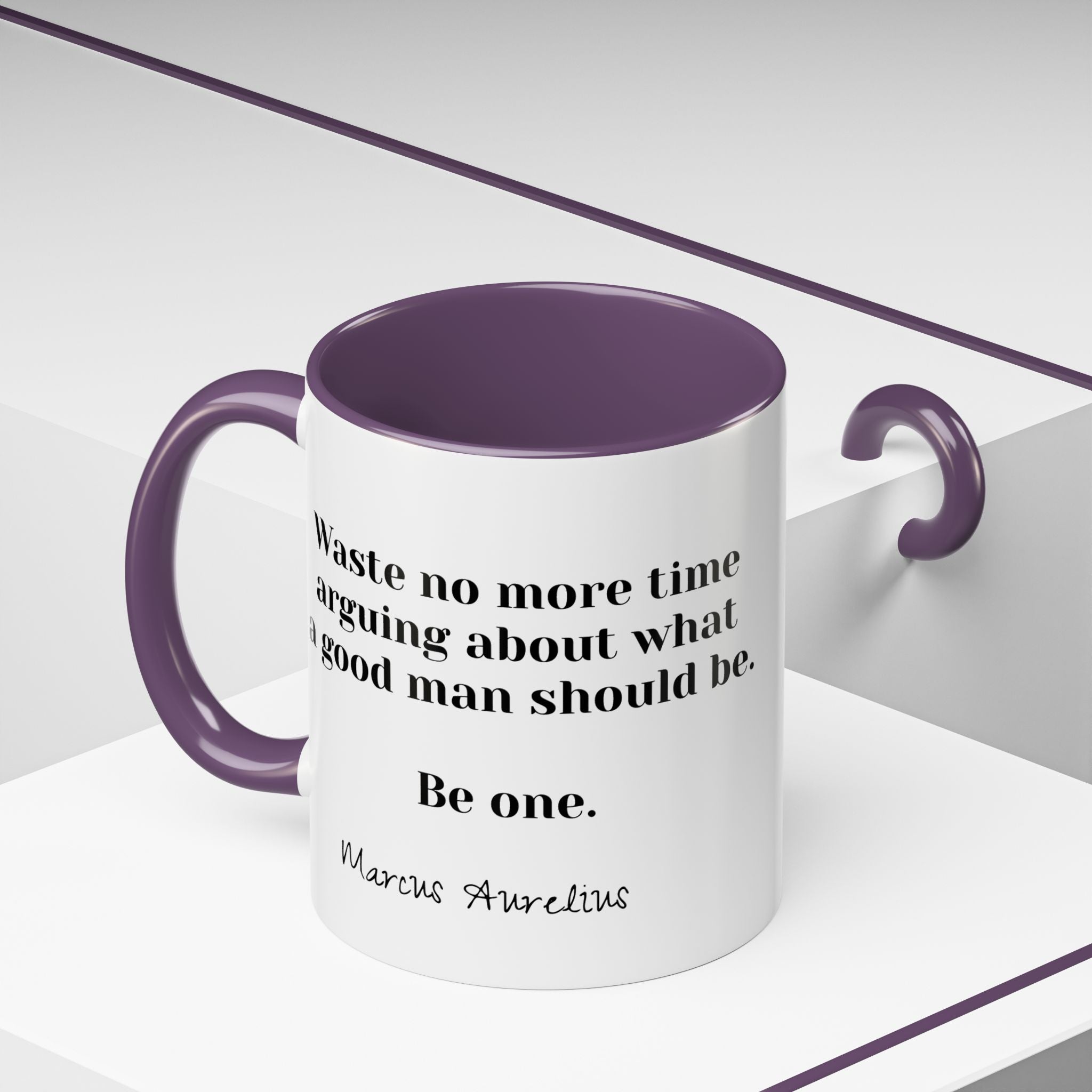 Marcus Aurelius Be a Good Man Quote Mug | Philosophical Coffee Cup | 11oz, 15oz Accent Mugs for Thinkers| Stoics| Roman Empire
