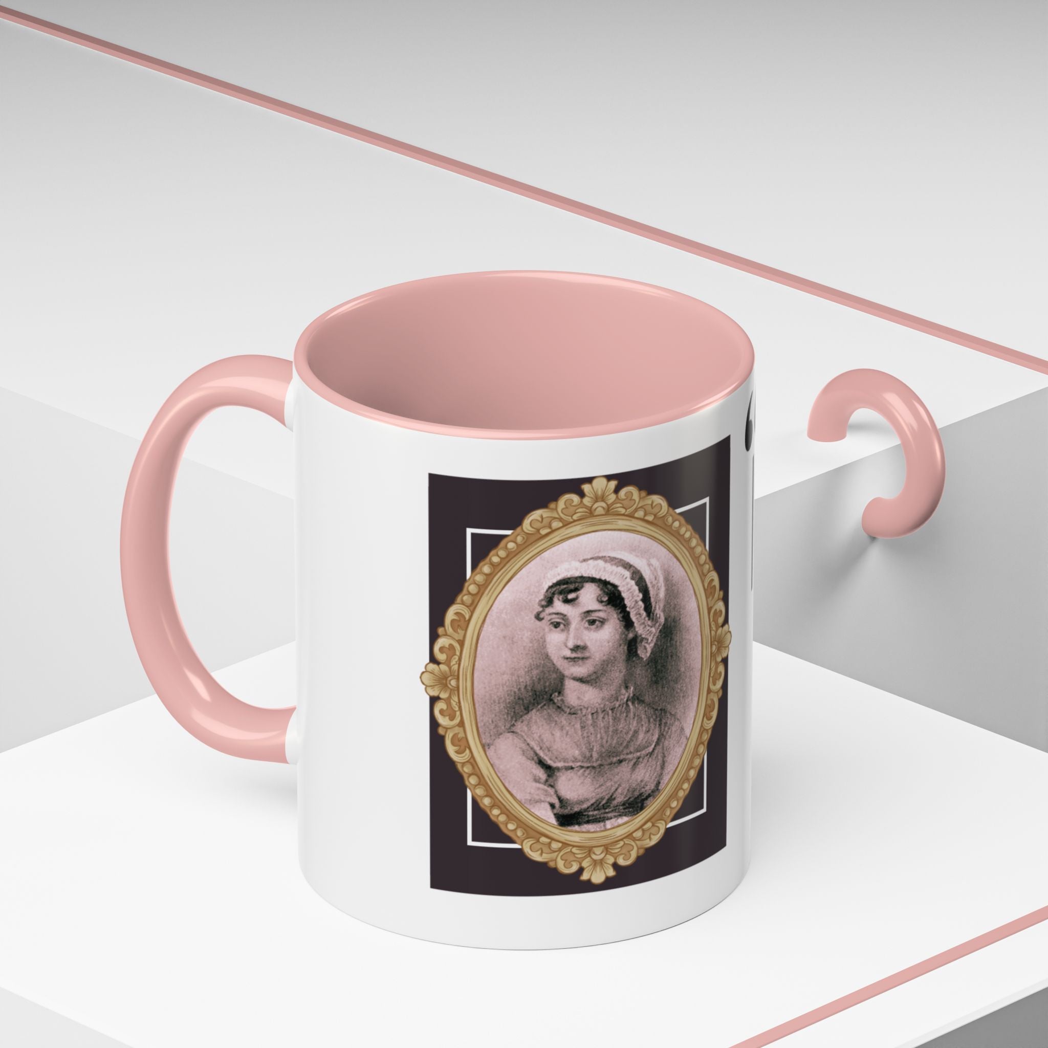 Jane Austen -  Jane Austen	 - A lady's imagination is very rapid; it jumps from admiration to love, from love to matrimony in a moment - Quote Accent Coffee Mug (11, 15oz)