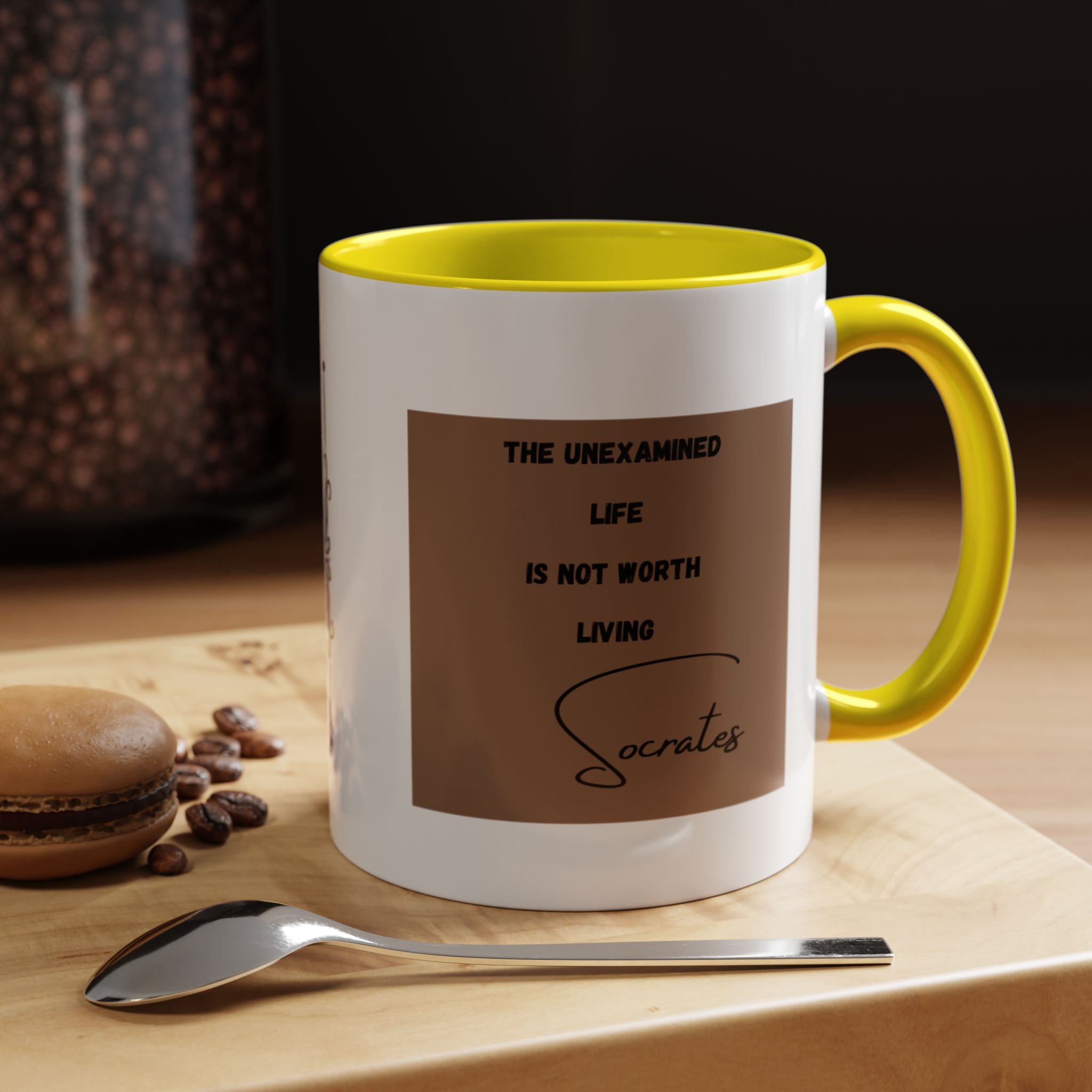 Socrates quote -  The Unexamined Life Is Not Worth Living | Philosophical Coffee Cup | 11oz, 15oz Accent Mugs for Thinkers & Wisdom Seekers