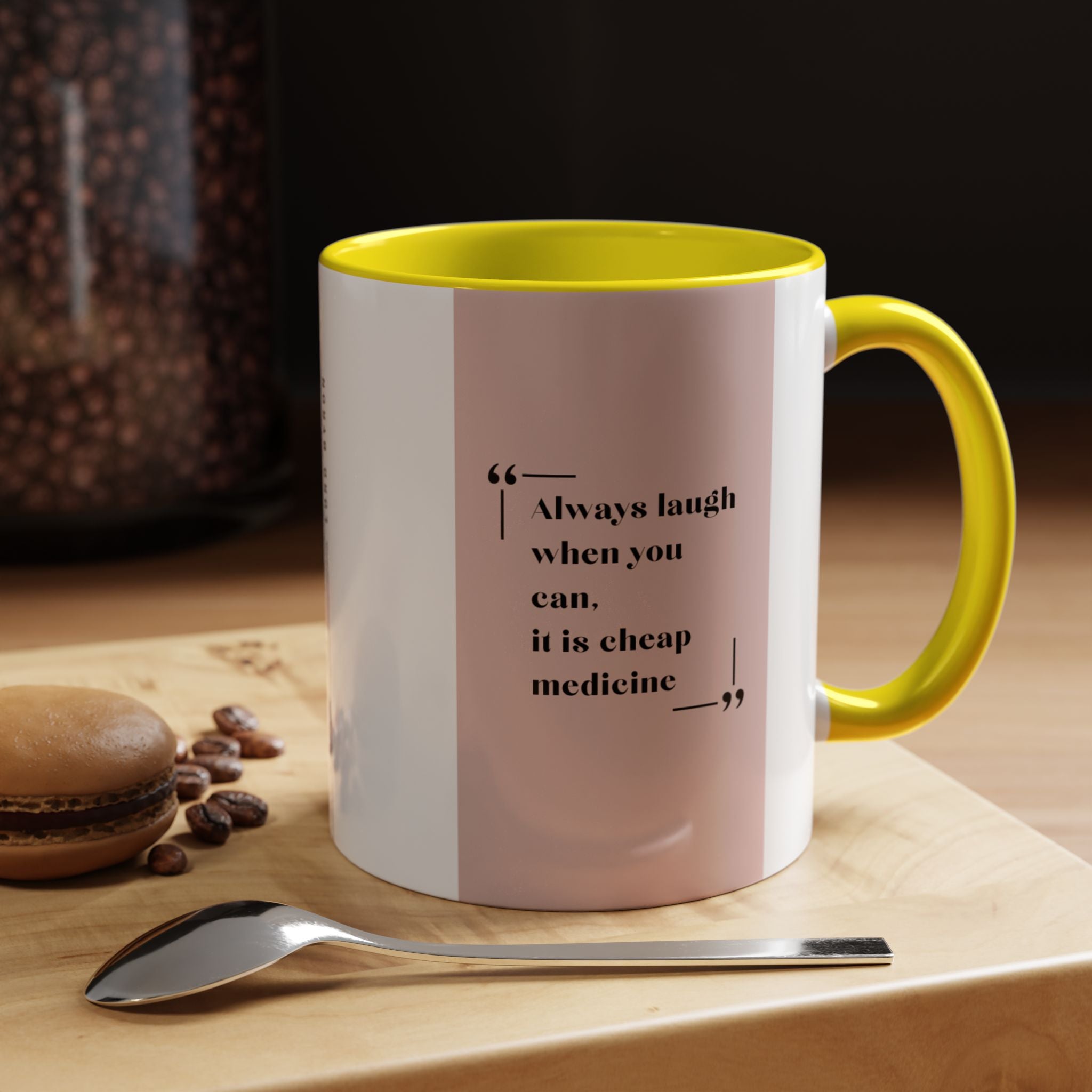 Lord Byron Laugh Quote Mug | Inspirational Coffee Cup | 11oz, 15oz Accent Mugs for Positivity & Literary Fans