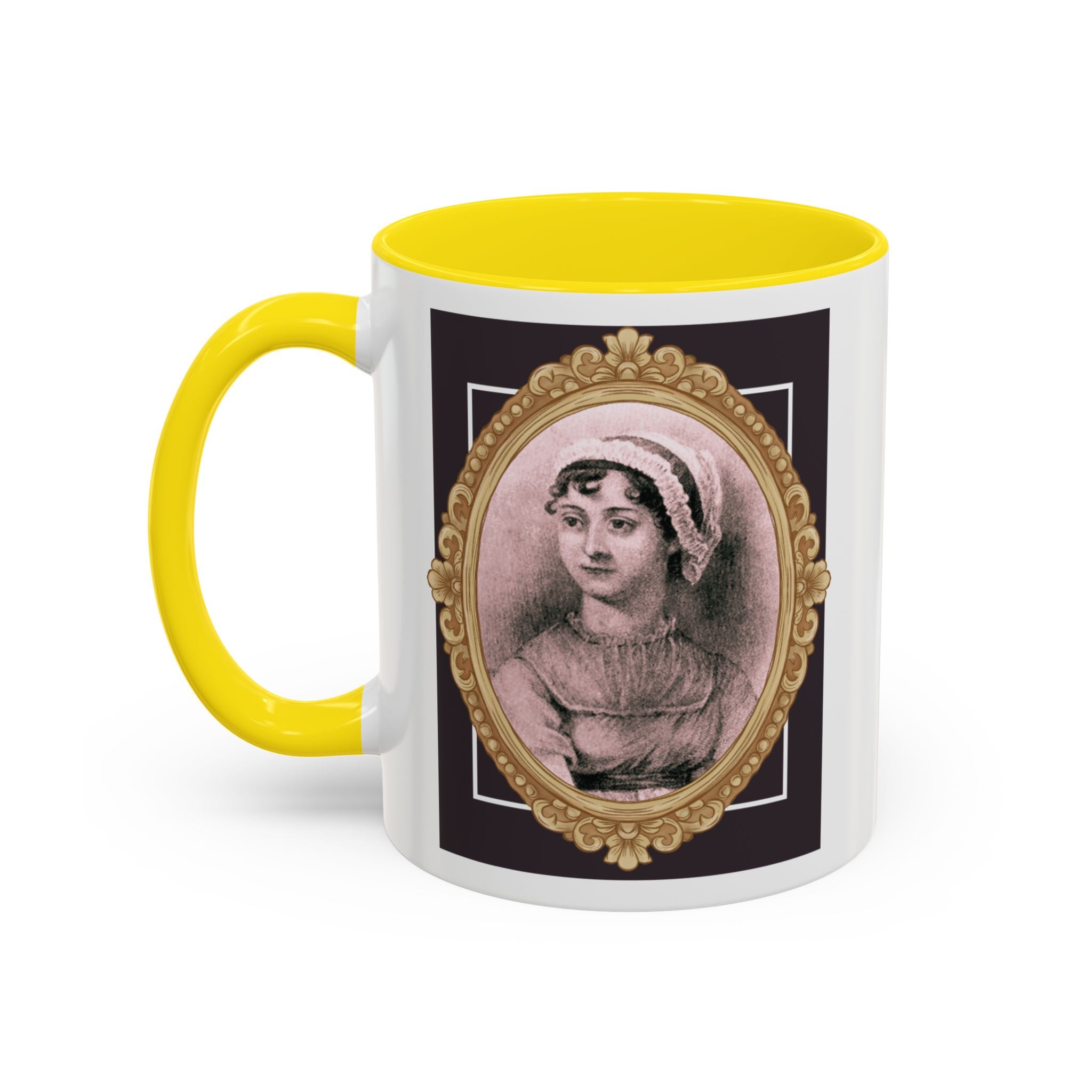 Jane Austen If I Loved You Less, I Might Talk About It More Author Picture Accent Coffee Mug - 11oz & 15oz Options | Romance Gift