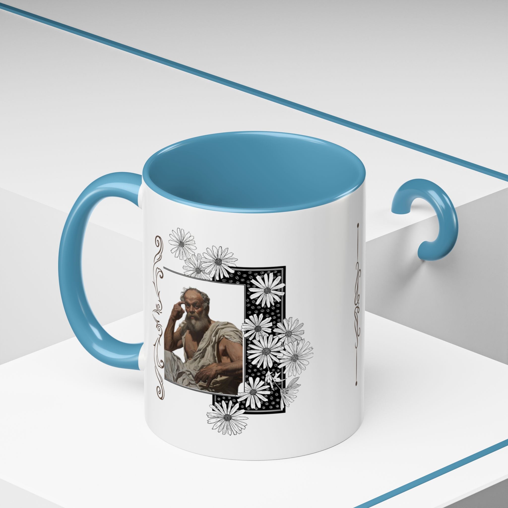 Socrates I Cannot Teach, Only Make Them Think Quote Mug | Thought-Provoking Philosophy Coffee Cup | 11oz, 15oz Accent Mugs for Philosophers