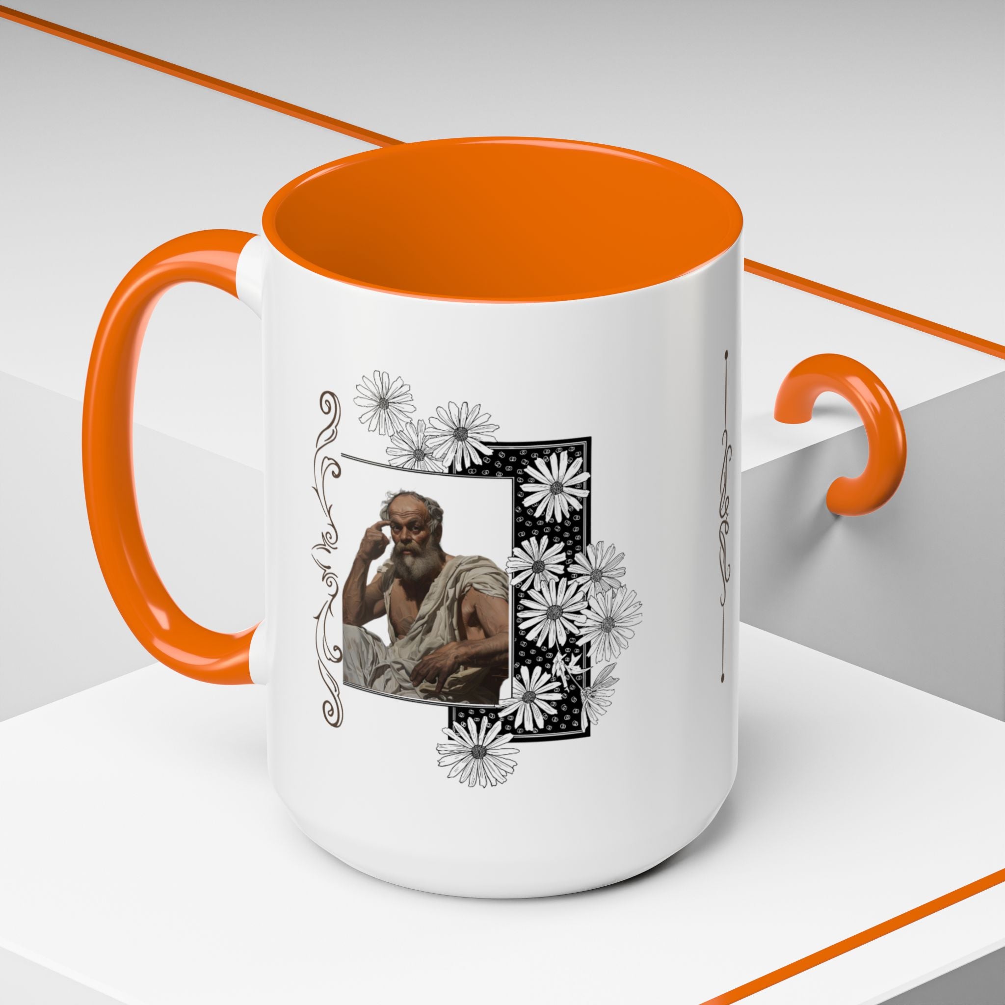 Socrates I Cannot Teach, Only Make Them Think Quote Mug | Thought-Provoking Philosophy Coffee Cup | 11oz, 15oz Accent Mugs for Philosophers