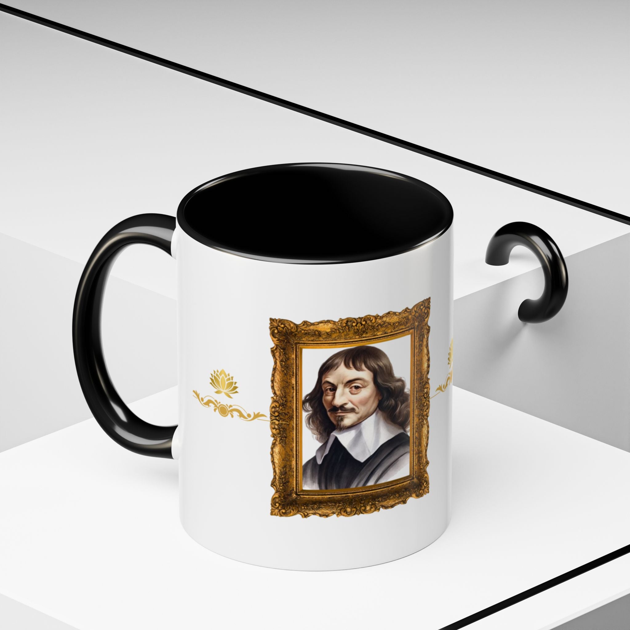 Rene Descartes -  I think, therefore I am - Quote Accent Coffee Mug (11, 15oz)