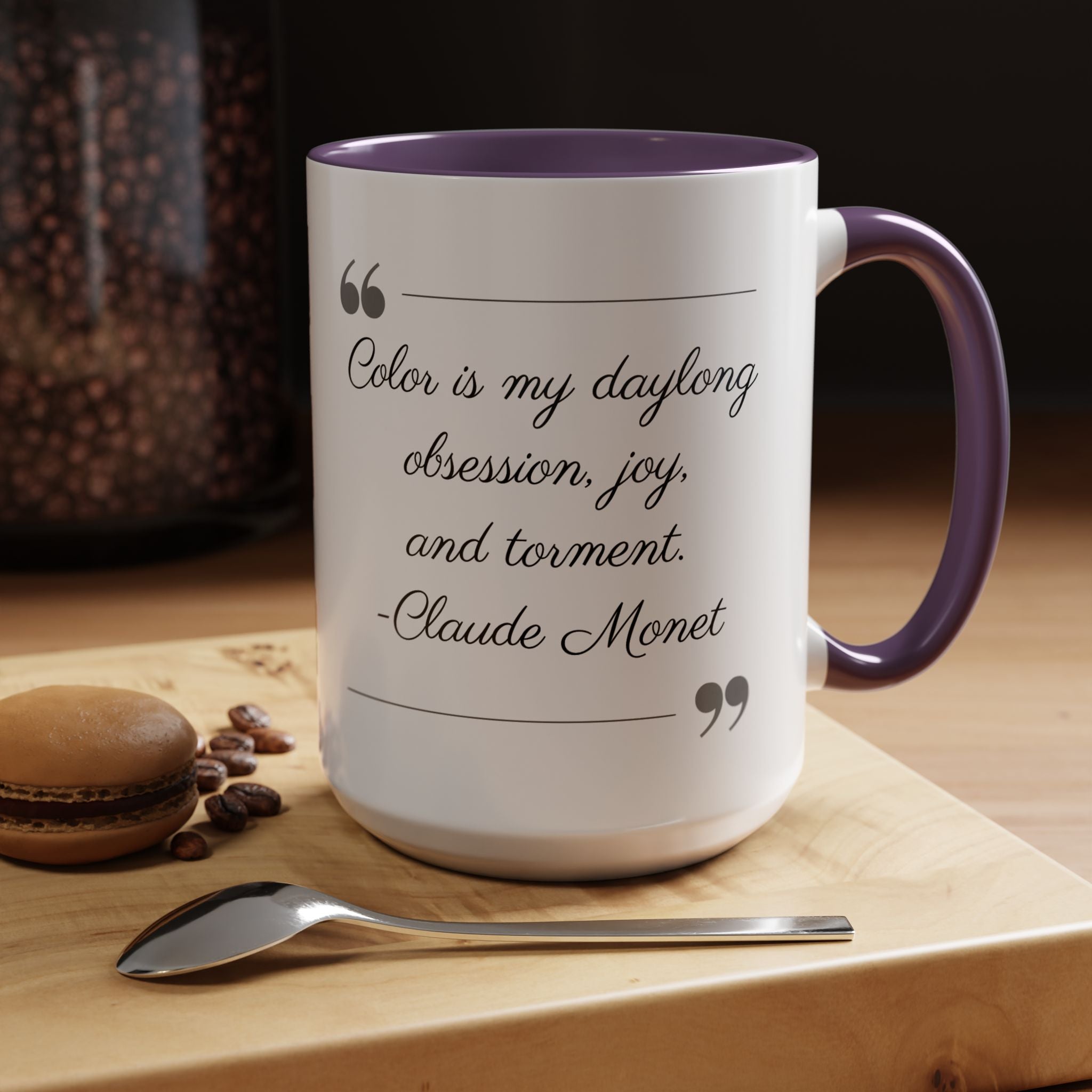 Claude Monet quote - Color is my daylong... - Accent Coffee Mug (11, 15oz) | Impressionist Artist and Artwork